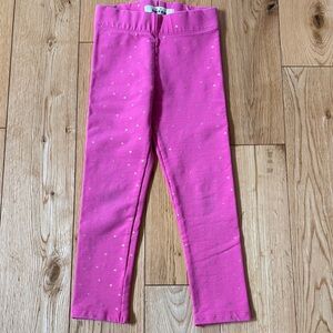 Mini Boden Pink Stars Cozy Leggings Sz4/5Y